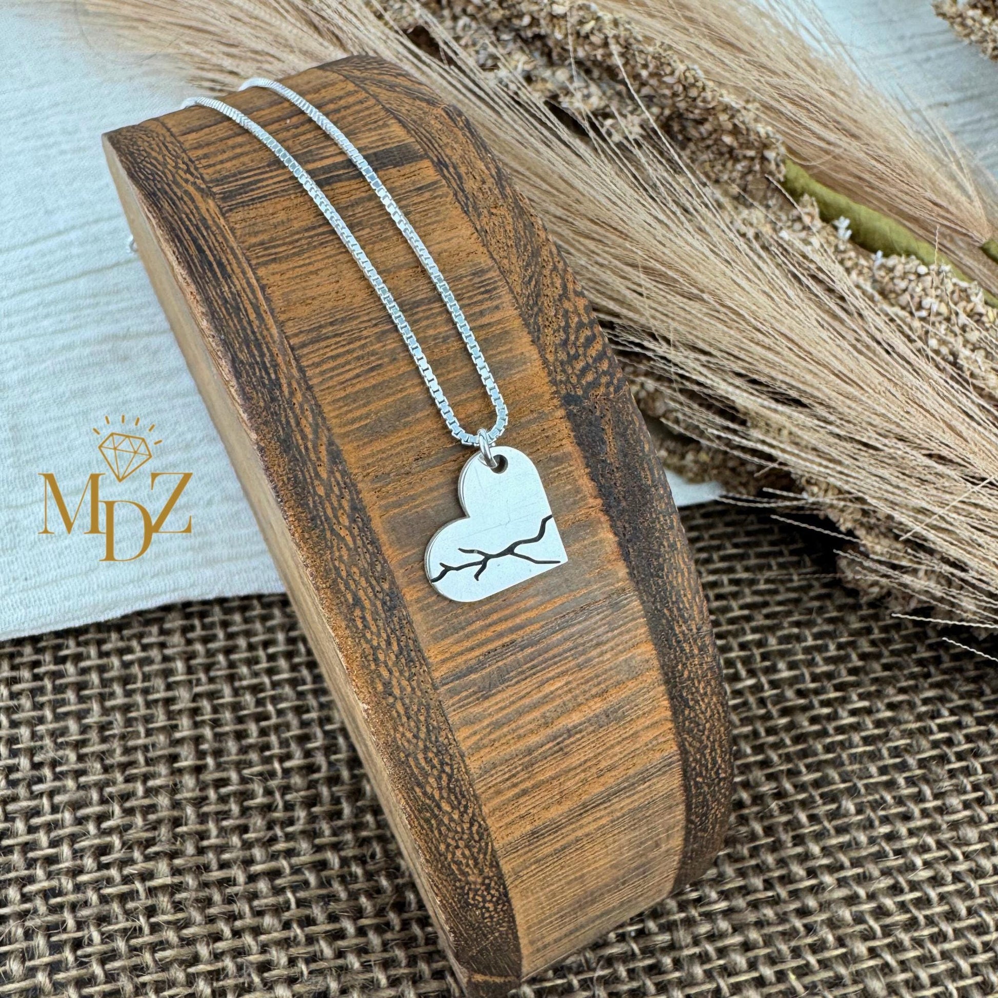 Minimalist Broken Heart Necklace