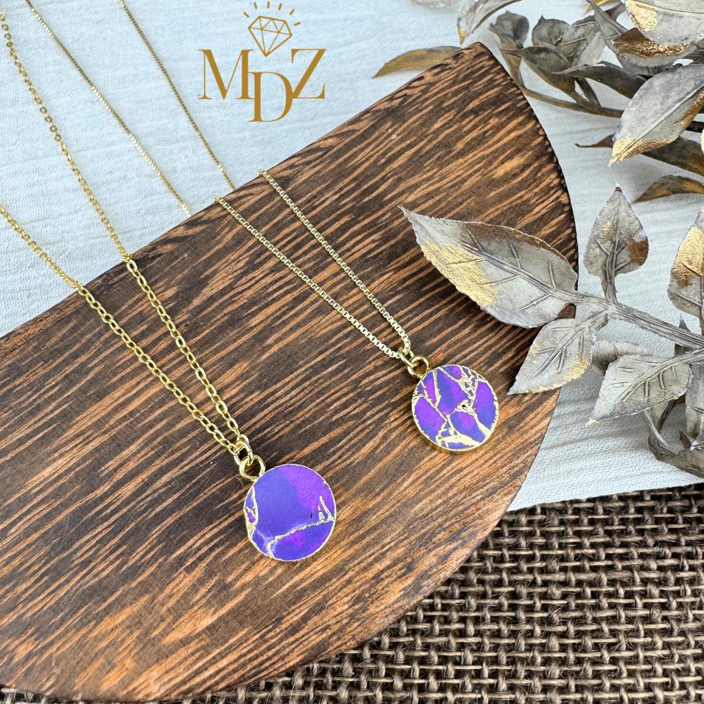 Purple Round Mojave Turquoise Necklace