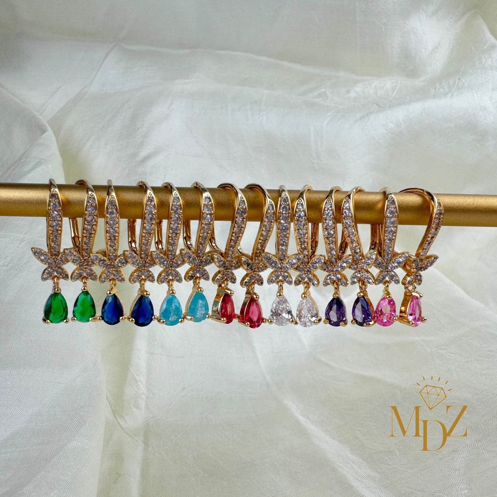 huggie hoops drop earrings