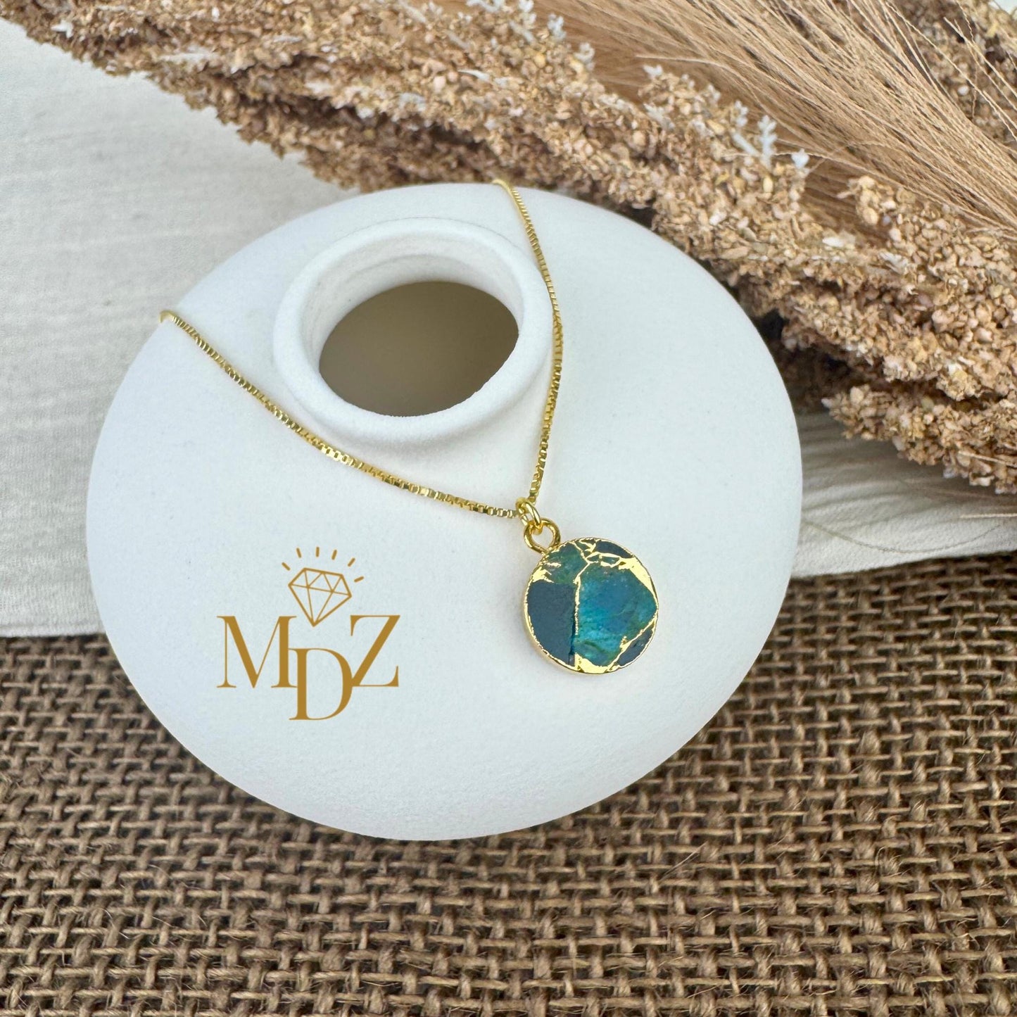 Ocean Blue Round Mojave Turquoise Necklace