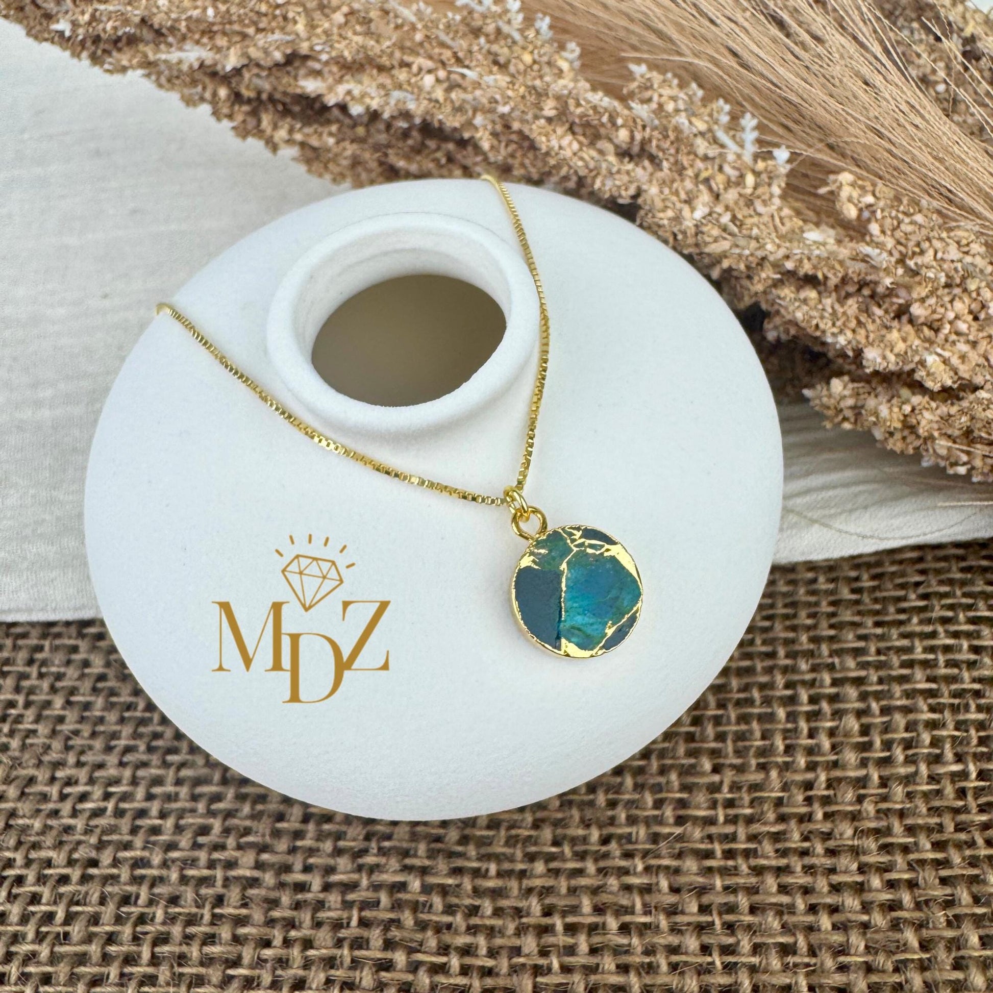Ocean Blue Round Mojave Turquoise Necklace