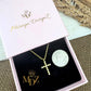 White CZ Cross Necklace