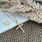 White CZ Cross Necklace