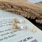 Gold Freshwater Pearl Wedding Earrings