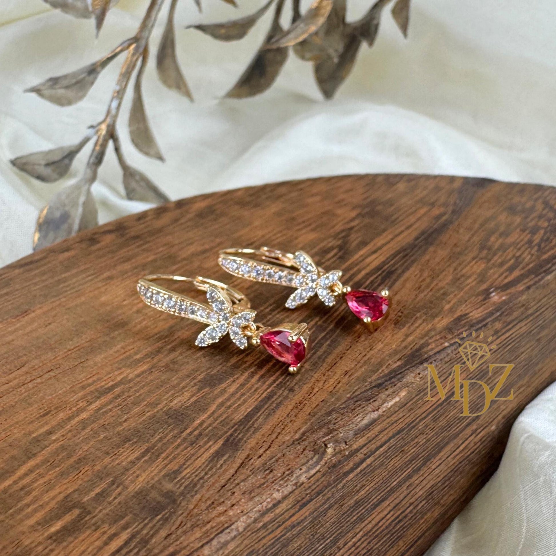 huggie hoops drop earrings