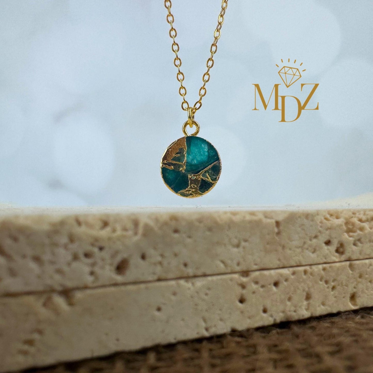 Ocean Blue Round Mojave Turquoise Necklace