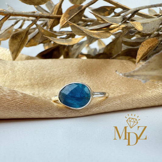 Natural Blue Apatite Ring