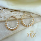 Gold Pearl Hoop Earrings