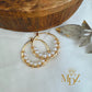 Gold Pearl Hoop Earrings