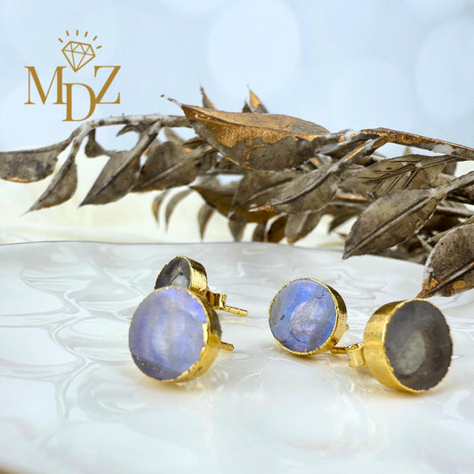 Natural Moonstone Stud Earrings