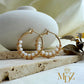 Gold Pearl Hoop Earrings