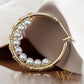 Gold Pearl Hoop Earrings