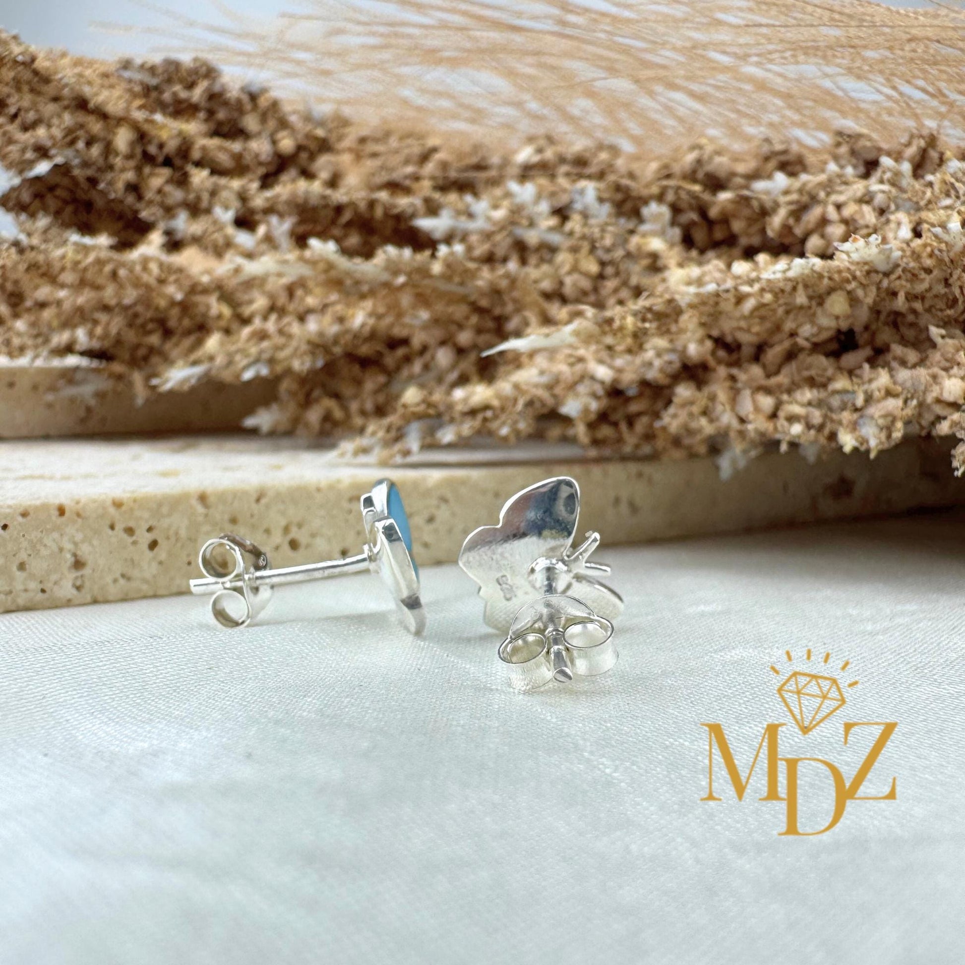 Blue Butterfly Earrings Stud