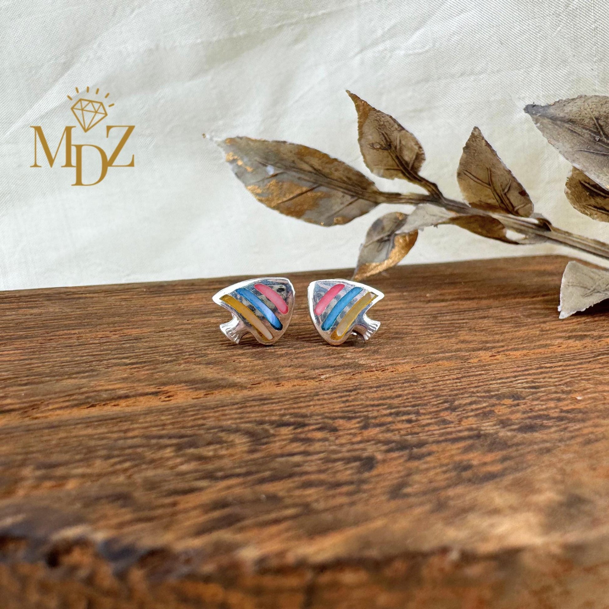 Sterling Silver Fish Earring Studs