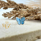Blue Butterfly Earrings Stud