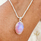 Pink Moonstone Sterling Silver Necklace