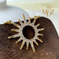 Celestial Sunburst Necklace, Dainty 18K Gold Plated CZ Pendant