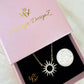 Celestial Sunburst Necklace, Dainty 18K Gold Plated CZ Pendant