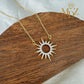 Celestial Sunburst Necklace, Dainty 18K Gold Plated CZ Pendant