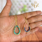 Handmade Gold Teardrop Wire Wrapped Necklace: Turquoise, Pearl & Gemstone Boho Pendant