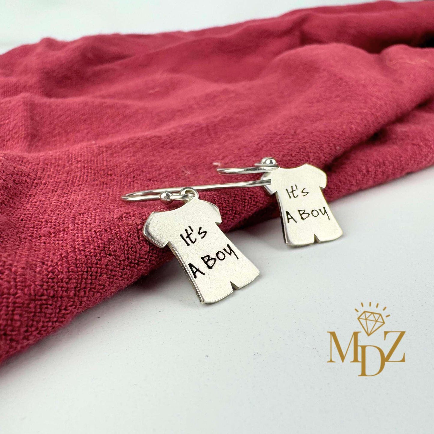 Sterling Silver Baby Outfit Earrings: “It’s A Girl” or “It’s A Boy”