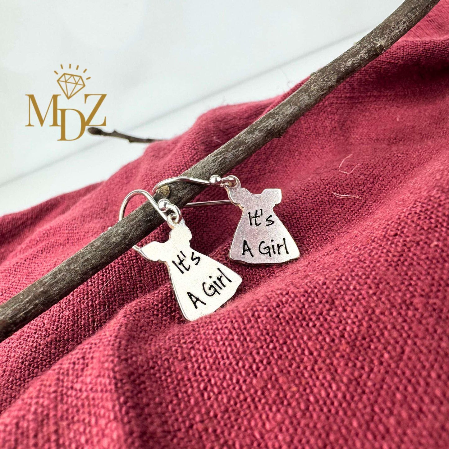 Sterling Silver Baby Outfit Earrings: “It’s A Girl” or “It’s A Boy”