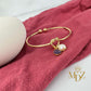 Gold Love Knot Birthstone Bracelet : Personalized 18K Gold Plated Bangle Gift for Her