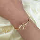 Gold Love Knot Birthstone Bracelet : Personalized 18K Gold Plated Bangle Gift for Her