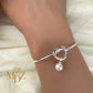 Sterling Silver Love Knot Bangle: Freshwater Pearl Promise Bracelet