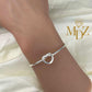 Sterling Silver Love Knot Bangle: Freshwater Pearl Promise Bracelet