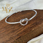 Sterling Silver Love Knot Bangle: Freshwater Pearl Promise Bracelet