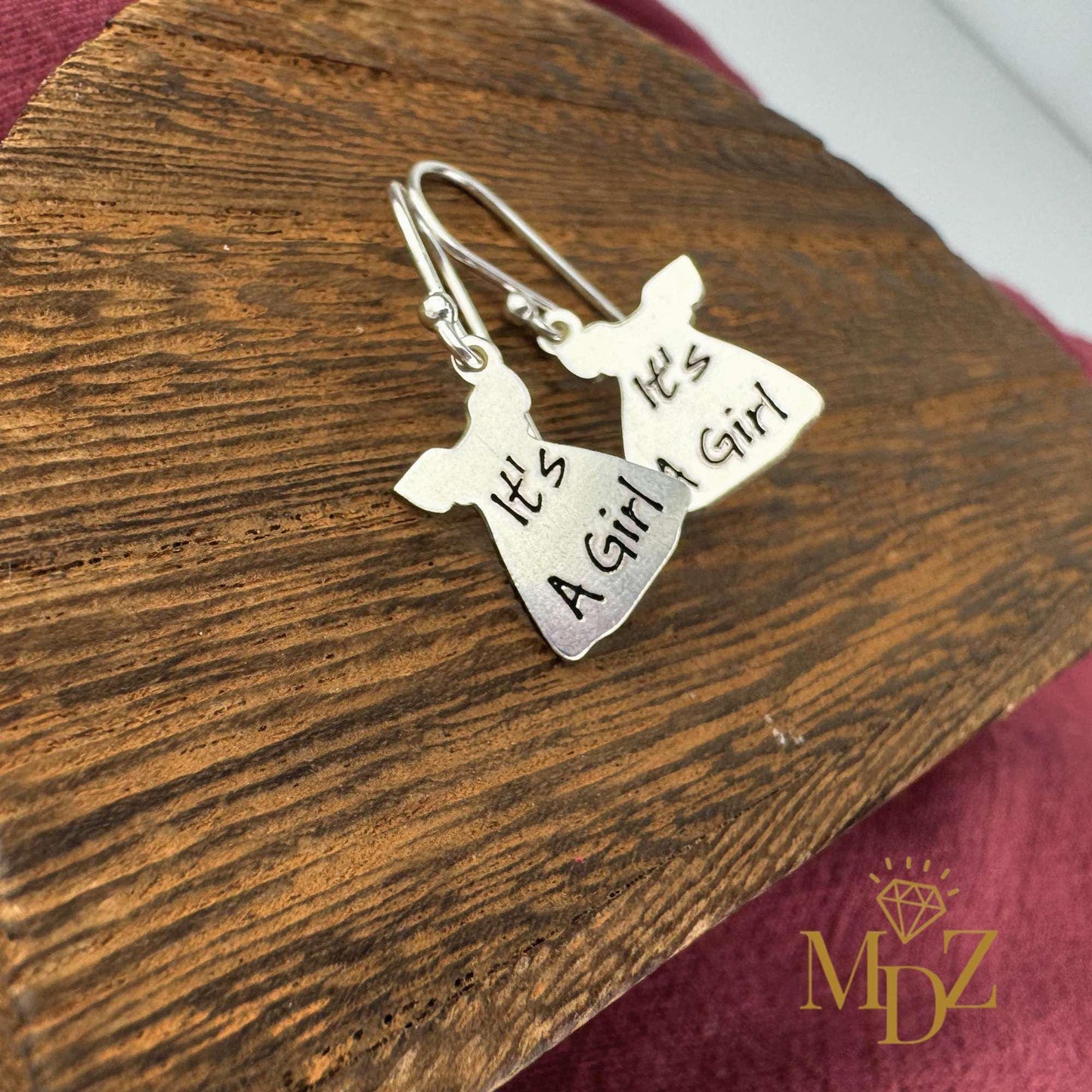 Sterling Silver Baby Outfit Earrings: “It’s A Girl” or “It’s A Boy”