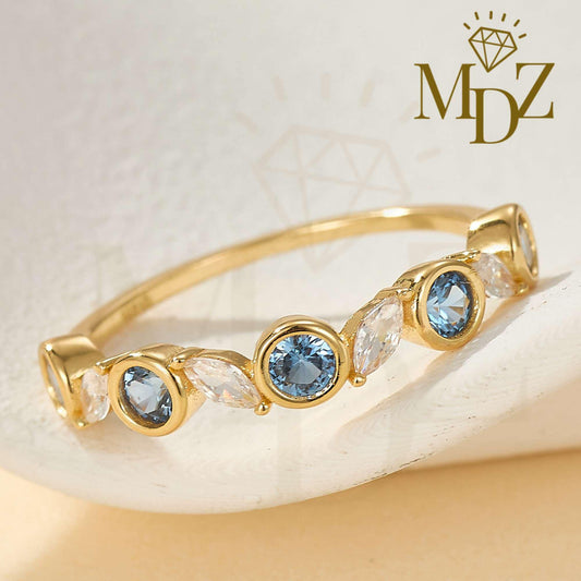 Minimalist Blue Topaz Ring