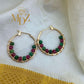 Handmade Christmas Gold Hoop Earrings : Ruby and Jade Gemstone Jewelry