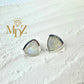 Sterling Silver Triangle Rainbow Moonstone Stud Earrings : June Birthstone Jewelry