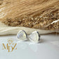 Sterling Silver Triangle Rainbow Moonstone Stud Earrings : June Birthstone Jewelry