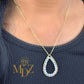 Handmade Gold Teardrop Wire Wrapped Necklace: Turquoise, Pearl & Gemstone Boho Pendant