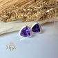 Sterling Silver Triangle Amethyst Stud Earrings : February Birthstone Jewelry