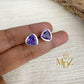Sterling Silver Triangle Amethyst Stud Earrings : February Birthstone Jewelry
