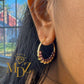 18K Gold Wire Wrapped Thin Hoop Earrings: Garnet, Moonstone & Turquoise Birthstone Jewelry