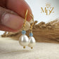 14K Gold Filled Freshwater Pearl Drop Earrings with Gemstones : Bridesmaid Gifts, Wedding Birthstone Jewelry