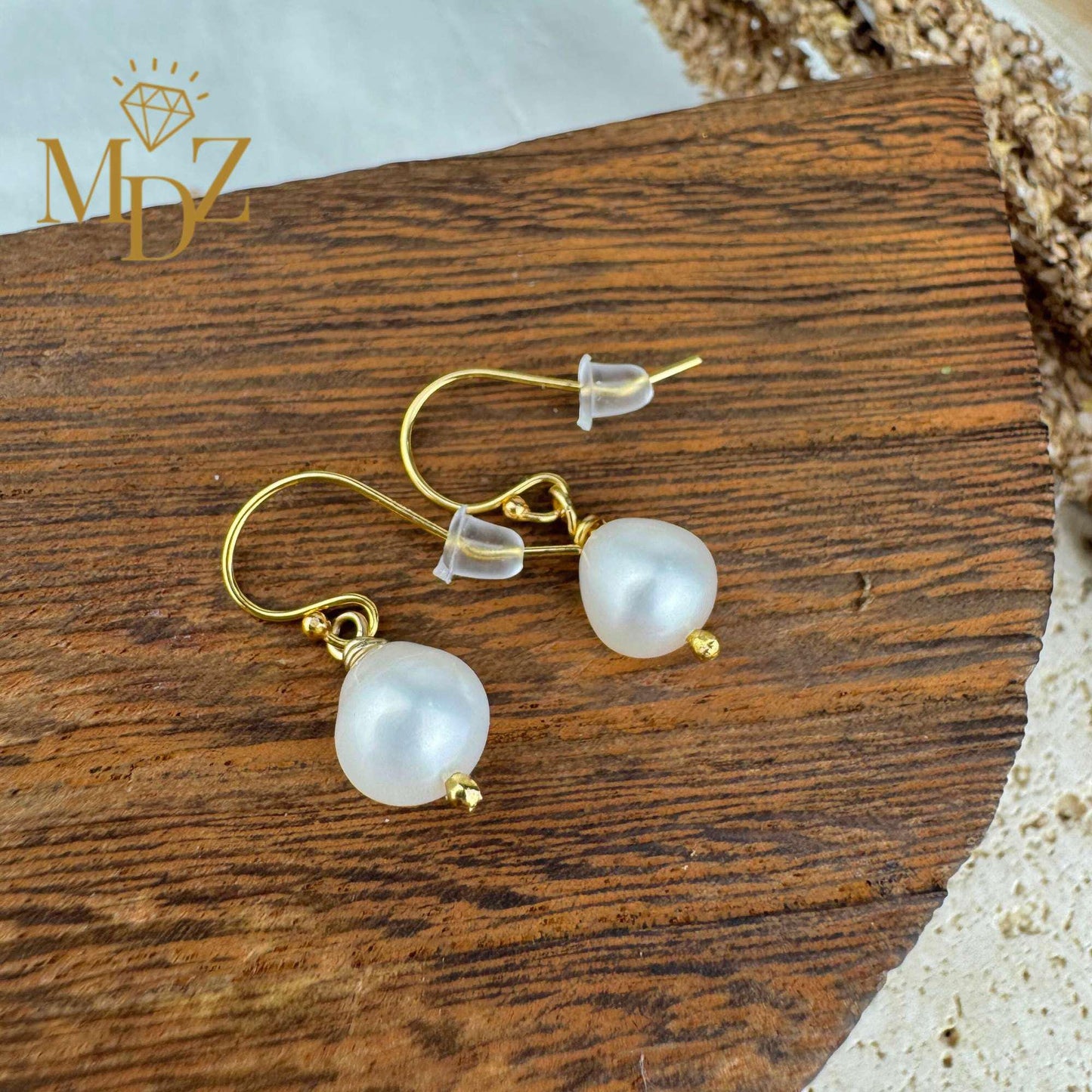 Freshwater Pearl Drops Earring : Simple Work Jewelry, June Birthstone