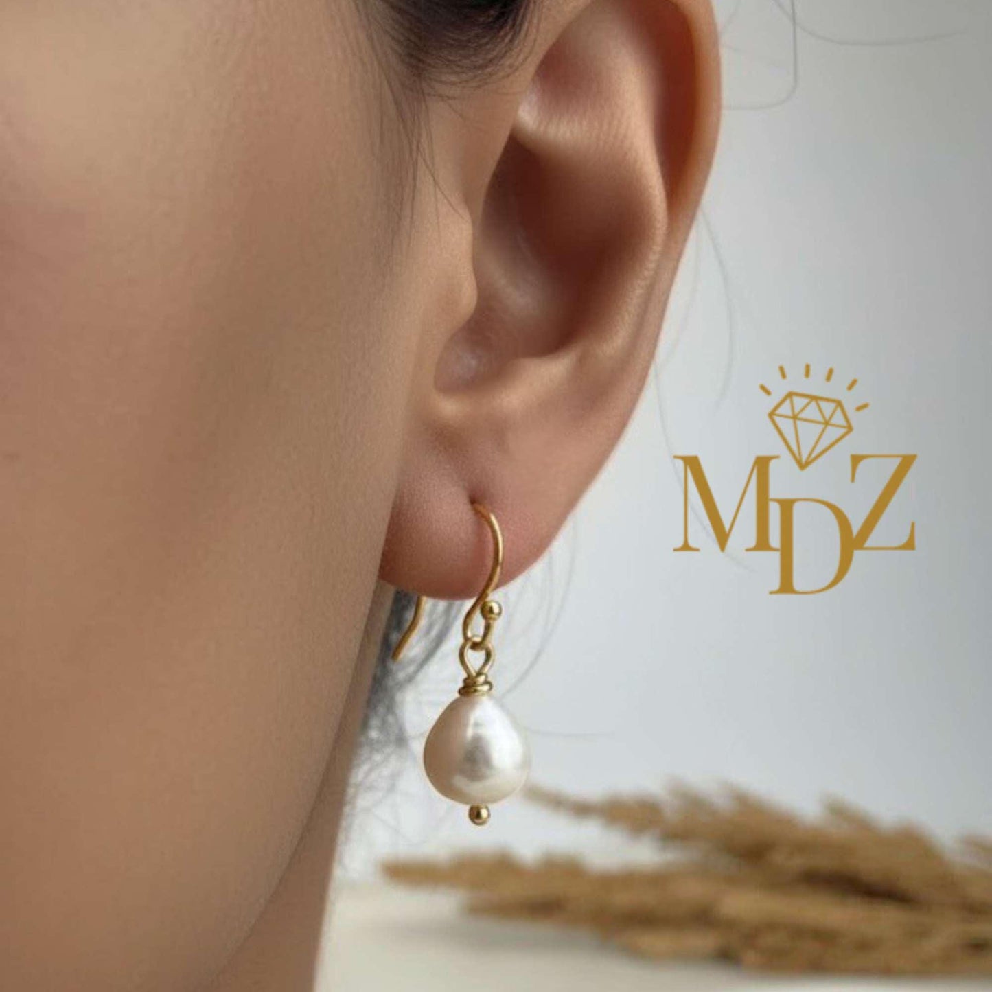 Freshwater Pearl Drops Earring : Simple Work Jewelry, June Birthstone