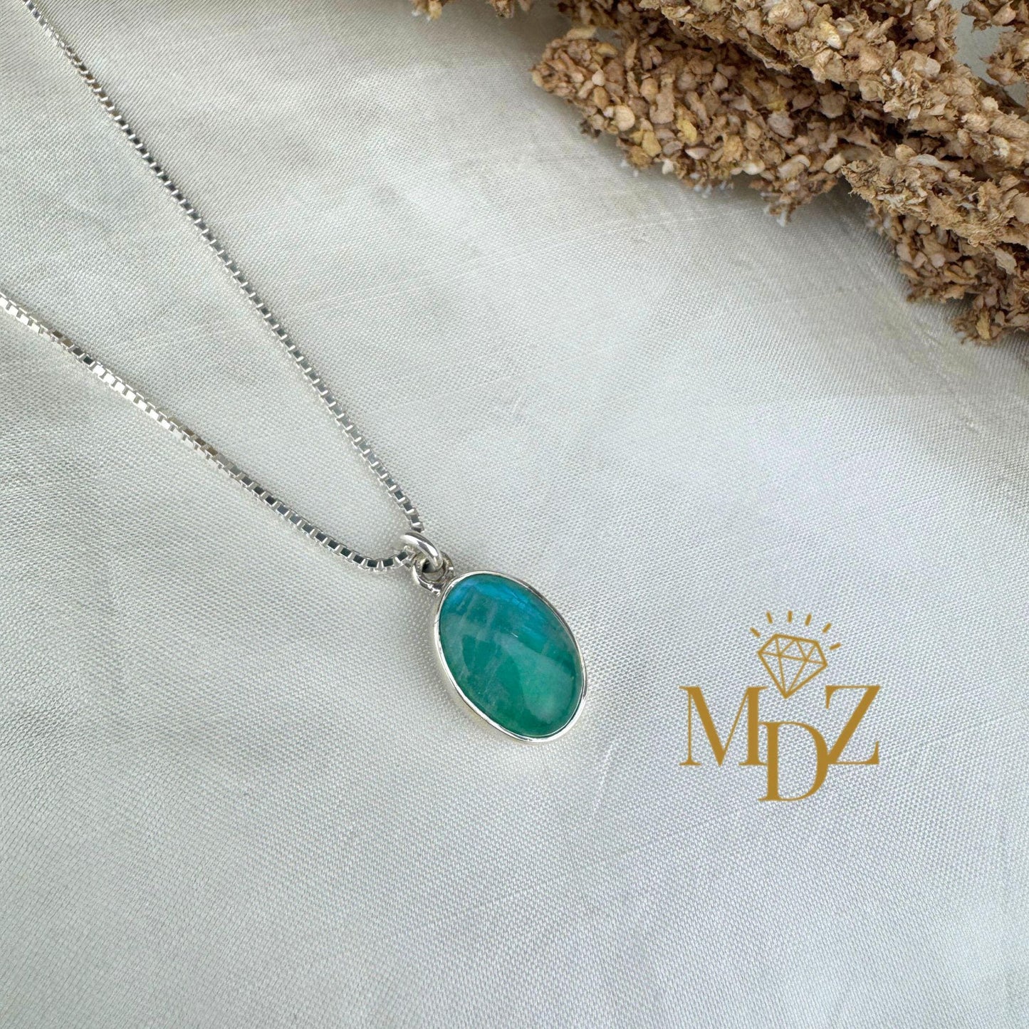 Teal Moonstone Sterling Silver Necklace: Minimalist Oval Moonstone Pendant, June Birthstone Gift