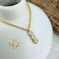 Tiny Gold Plated Three Stone Necklace : Dainty CZ Layering Bezel Necklace