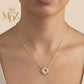 Celestial Sunburst Necklace, Dainty 18K Gold Plated CZ Pendant
