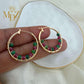 Handmade Christmas Gold Hoop Earrings : Ruby and Jade Gemstone Jewelry