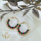 Handmade Christmas Gold Hoop Earrings : Ruby and Jade Gemstone Jewelry