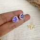 Sterling Silver Triangle Amethyst Stud Earrings : February Birthstone Jewelry