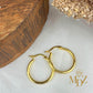 Simple Sterling Silver Hoop Earrings : Minimalist Medium Hoops
